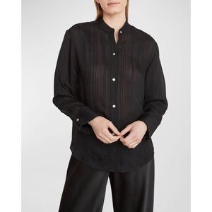 Vince Drapey Silk Blend Collar Shirt